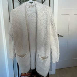 Altar’d State fuzzy ivory cardigan sweater